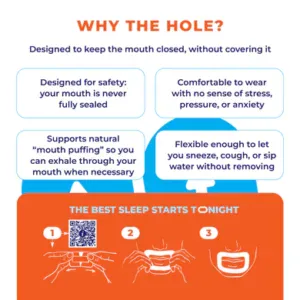 Adult mouth tape for sleep support, breathable and comfortable for better breathing.