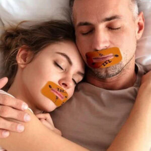 Restful sleep with couple wearing sleep masks, relaxing in bed for better rest and sleep quality.
