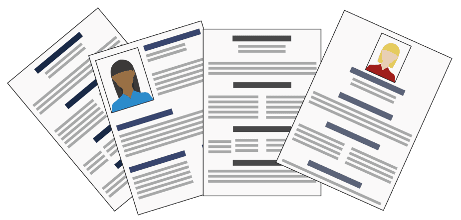 A graphic of 4 CVs