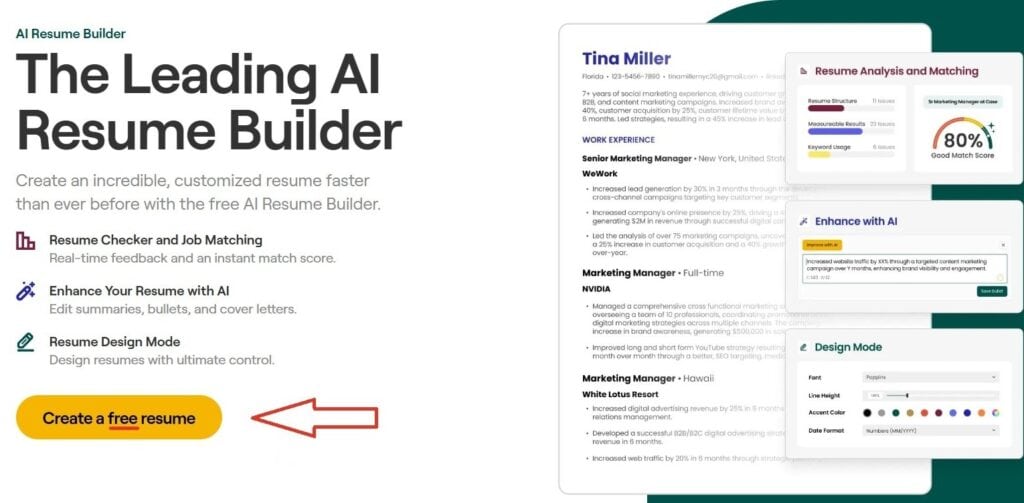 An image or Teal's home page. I have highlighted Teal's free plan in the image. Teal is the one of the best AI Resume Builders featured in this blog. It is the Best AI Resume Builder for comprehensive job search management.