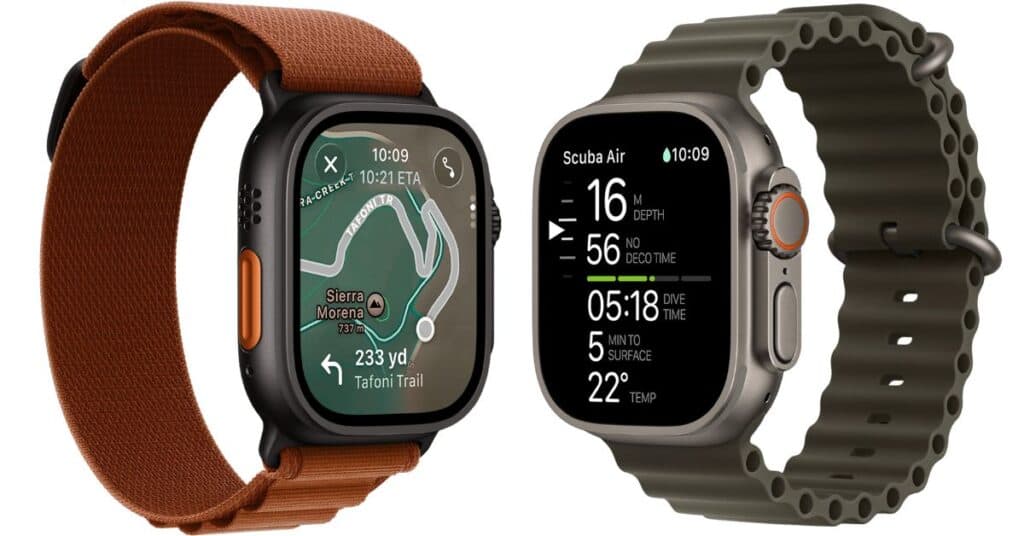 An image of two Apple Watch Ultra 3s.  Apple Watch Ultra 3 is the best ADHD Watch for active lifestyles and durability.