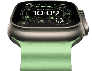 An image of the Apple Watch Ultra 3 natural with a green band. Apple Watch Ultra 3 is the best ADHD Watch for active lifestyles and durability.