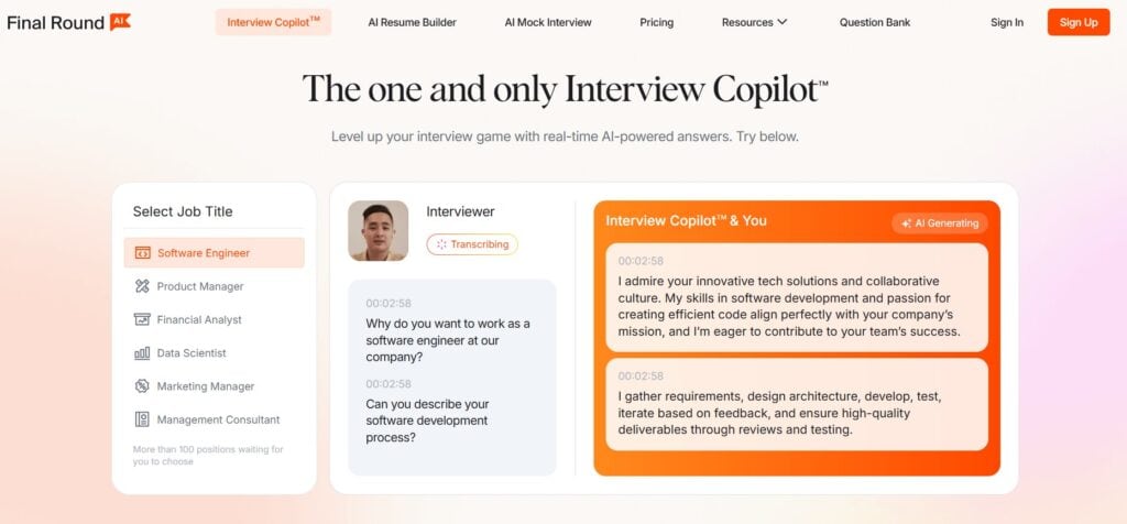 Final Round AI Home Page - best ai interview prep tool