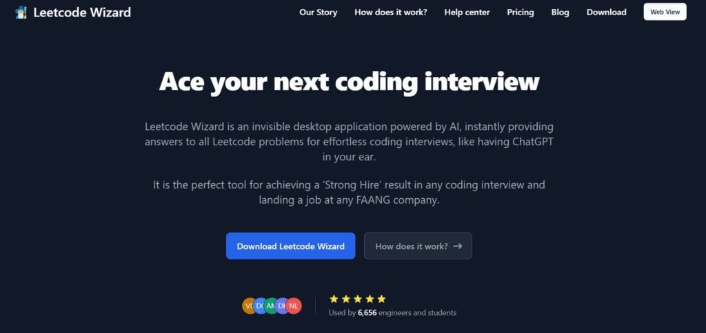 Leetcode Wizard Home Page - best ai interview prep tool