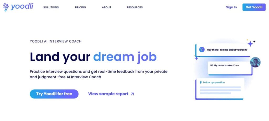 Yoodli Home Page