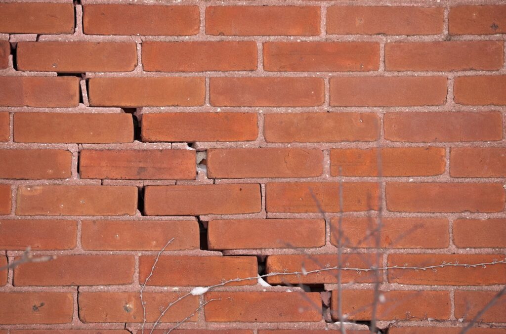 cracked brick wall