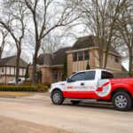 Brick Restoration Truck Outside Home For Consultation