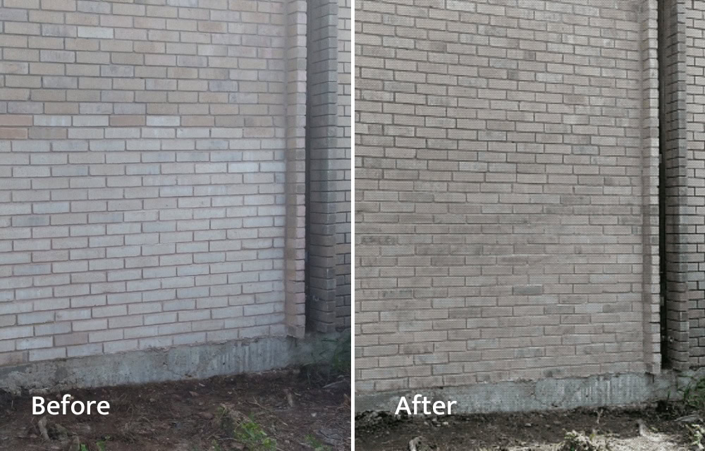 Brick Staining Before and After