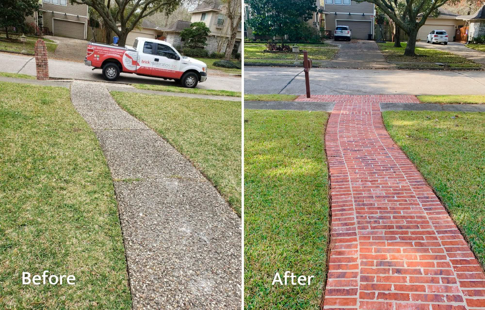 Brick Walkway Before and After