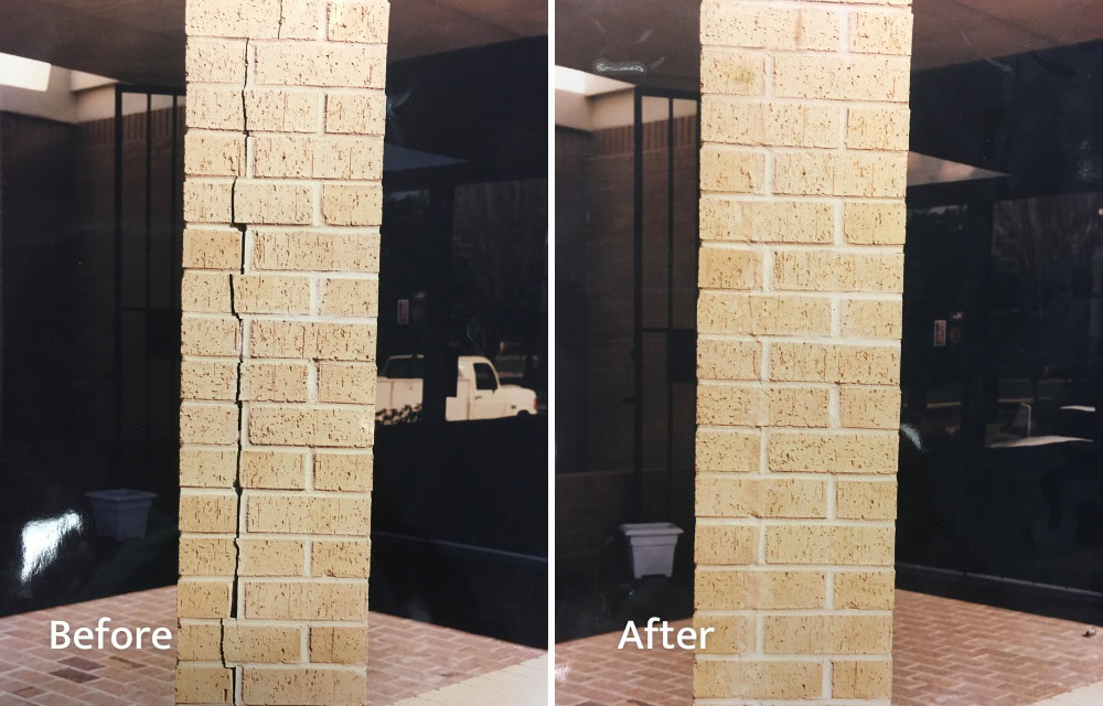 Column Crack Repair Before and After