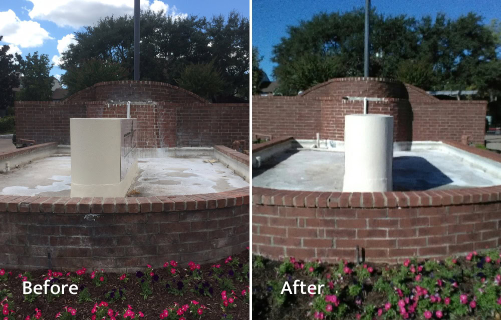 Community Monument Sign Restoration Before and After