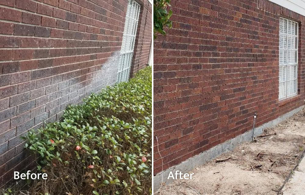 Efflorescence on Brick Repair Before and After