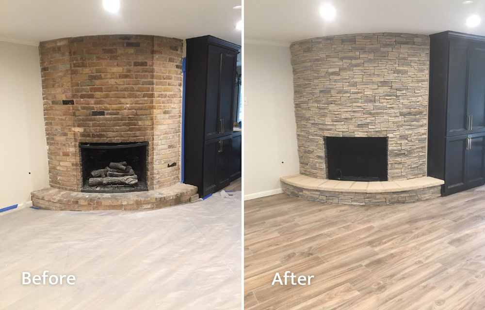 Fireplace Repair Before and After