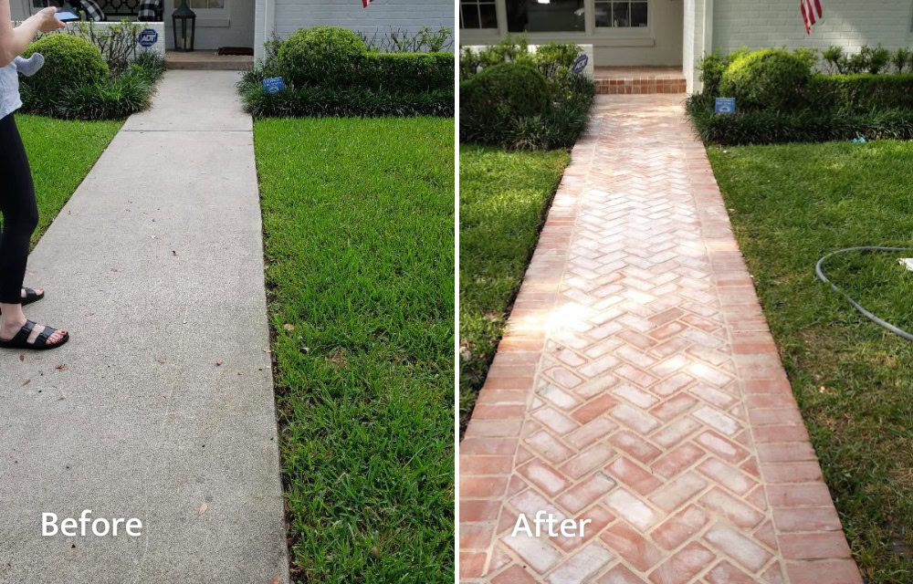 Paver Walkway Before and After
