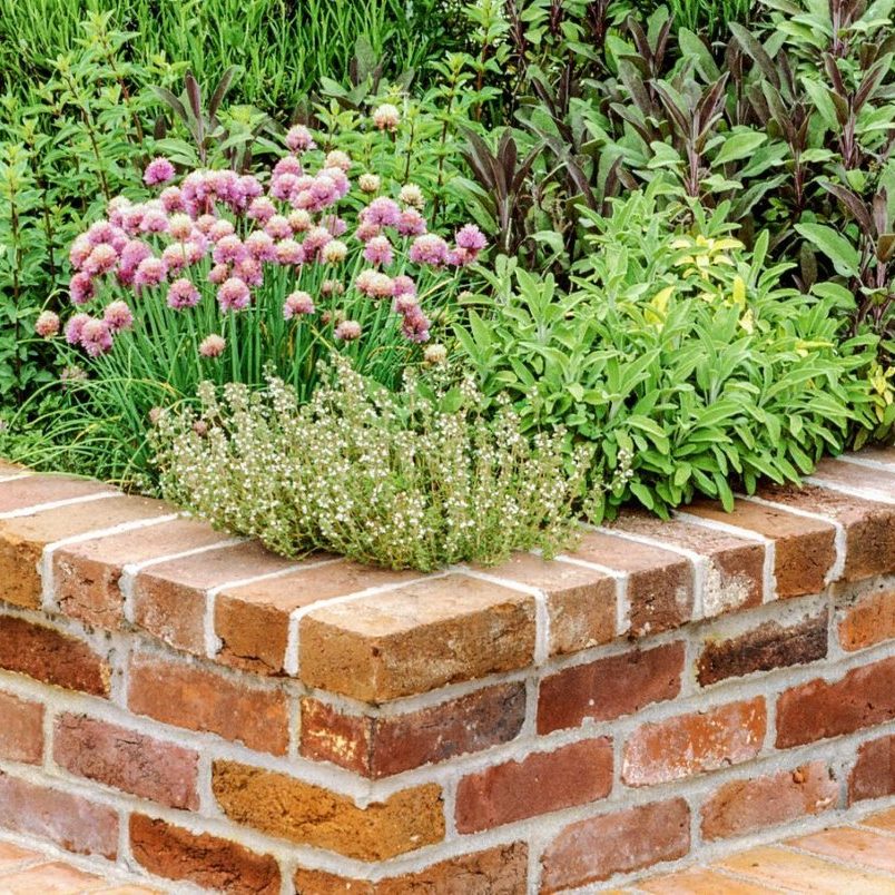 Brick Garden Box With Flowers Brick Garden Box With Flowers
