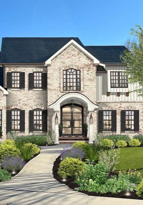 Brick Home With German Smear Decorative Wash brick home with german smear brick wash