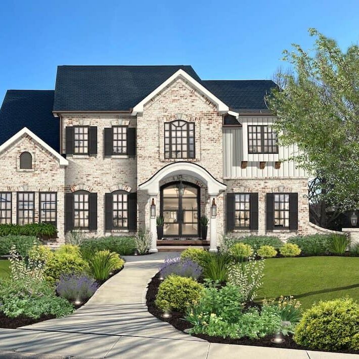 Brick Home With German Smear Decorative Wash brick home with german smear brick wash