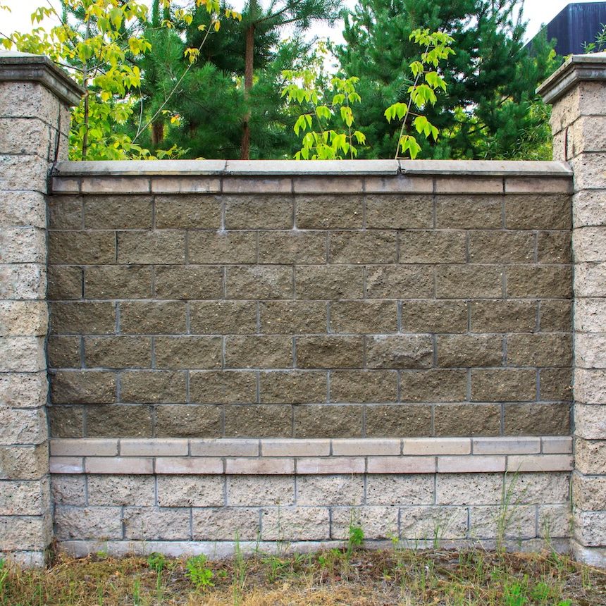 Brick and Stone Perimeter Fence brick and stone perimeter fence