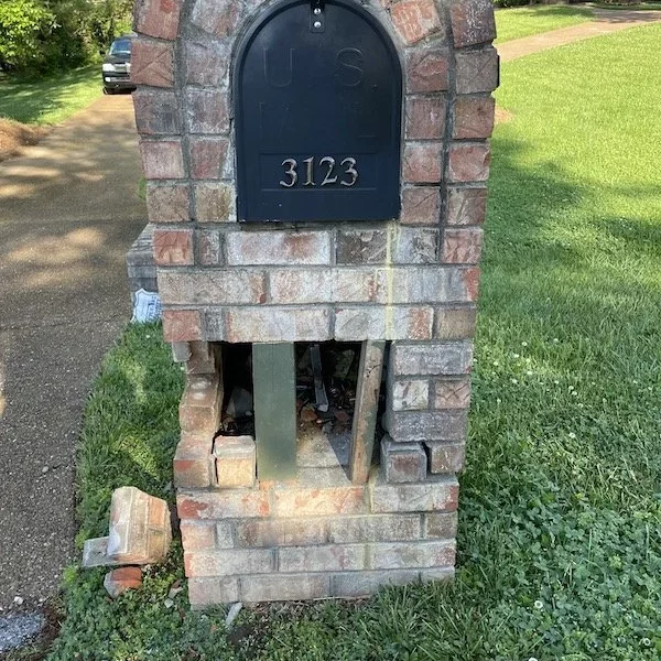 Damaged Brick Mailbox Damaged Brick Mailbox