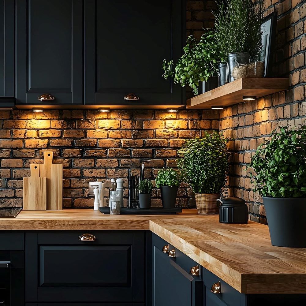 Interior Brick Veneer Wall in Kitchen Interior Brick Veneer Wall in Kitchen