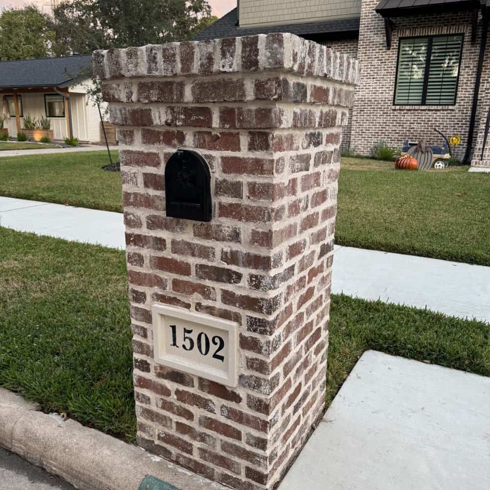 New German Smear Brick Mailbox Installation New German Smear Brick Mailbox Installation