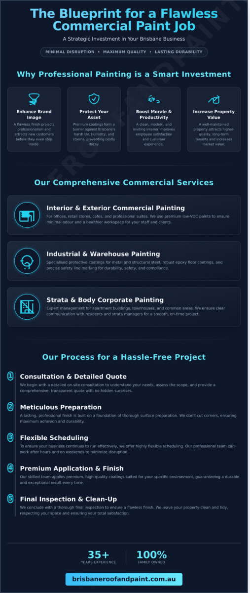 Professional Commercial Painters Brisbane: Quality & Reliability for Your Business - Infographic