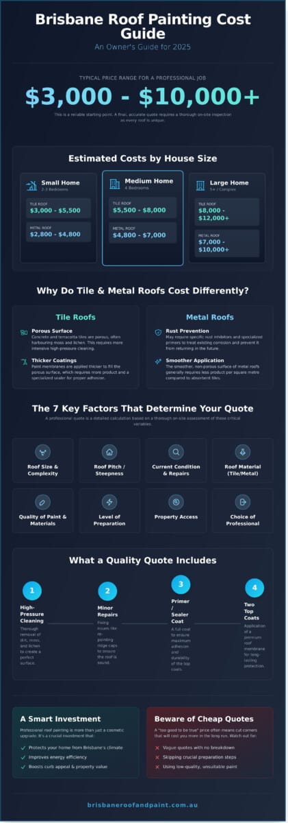Roof Painting Cost Brisbane: 2026 Price Guide for Homeowners - Infographic