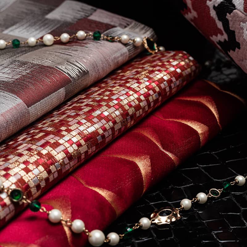 Various brocade textiles