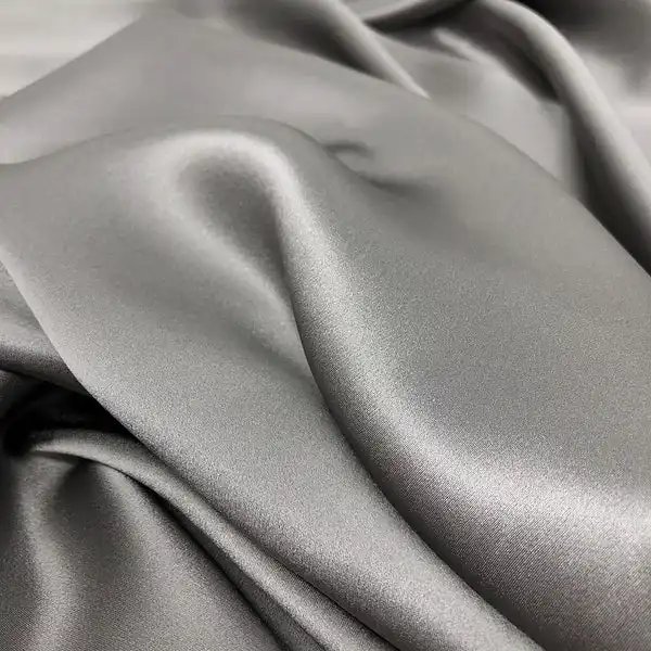 Grey Charmeuse Silk Fabric