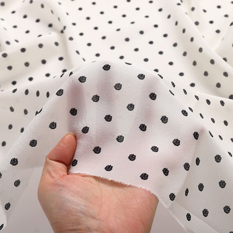 Printed Crepe De Chine Silk Fabric