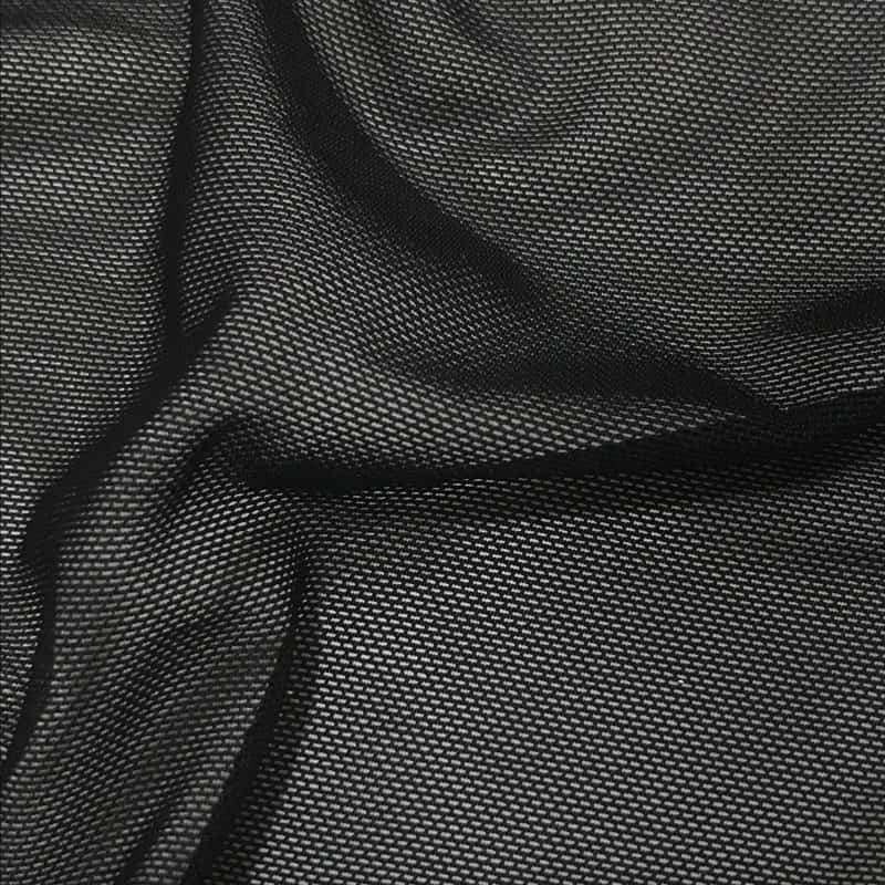 Black elastic mesh fabric