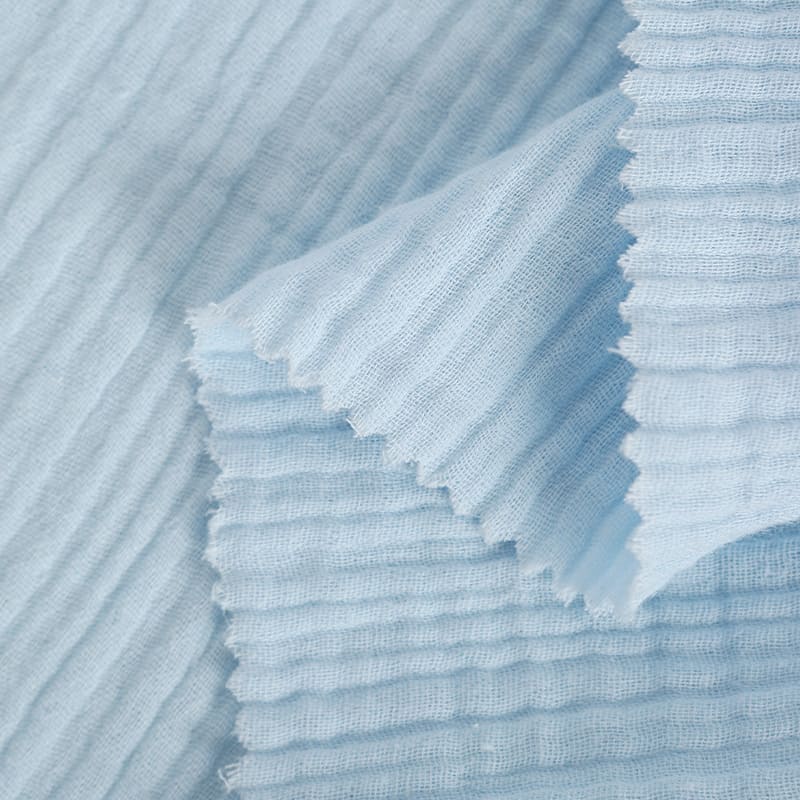 Baby blue gauze fabric