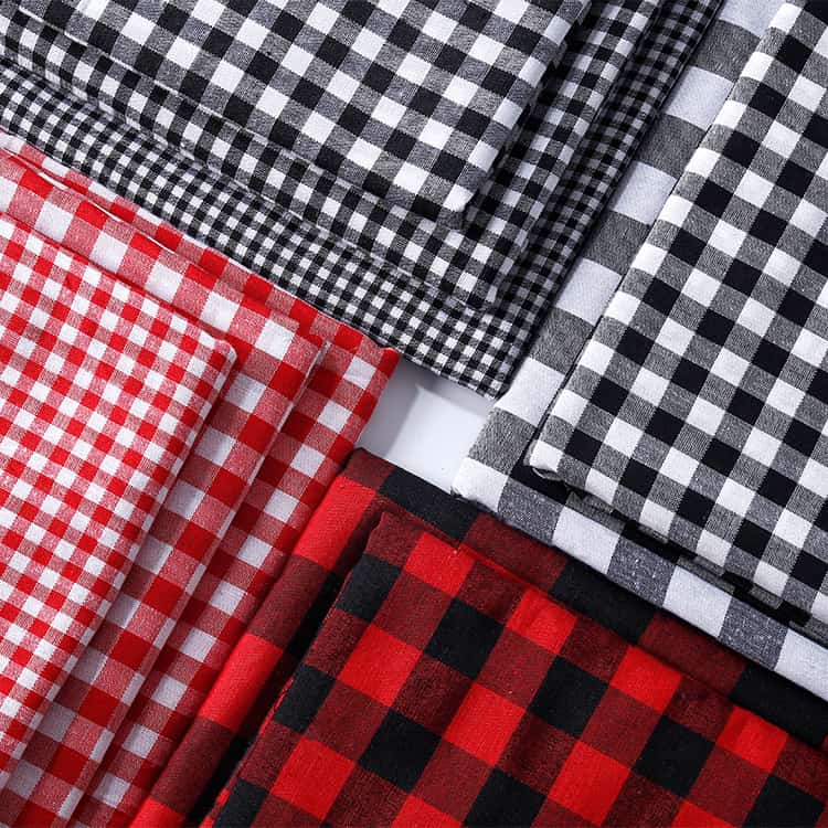 Gingham fabrics in various colours