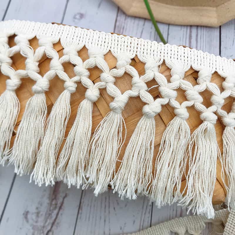 White knotted lace fabric