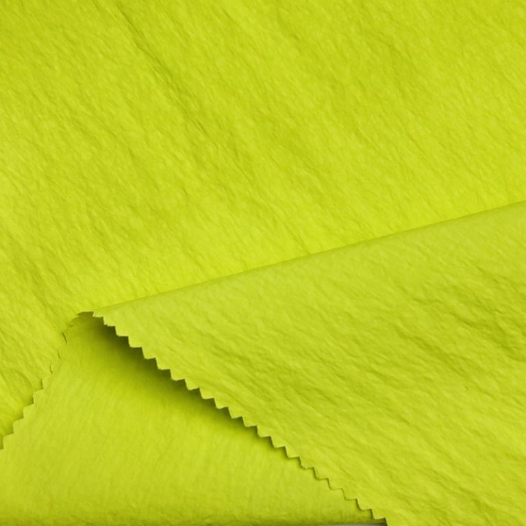 Lime green woven nylon fabric