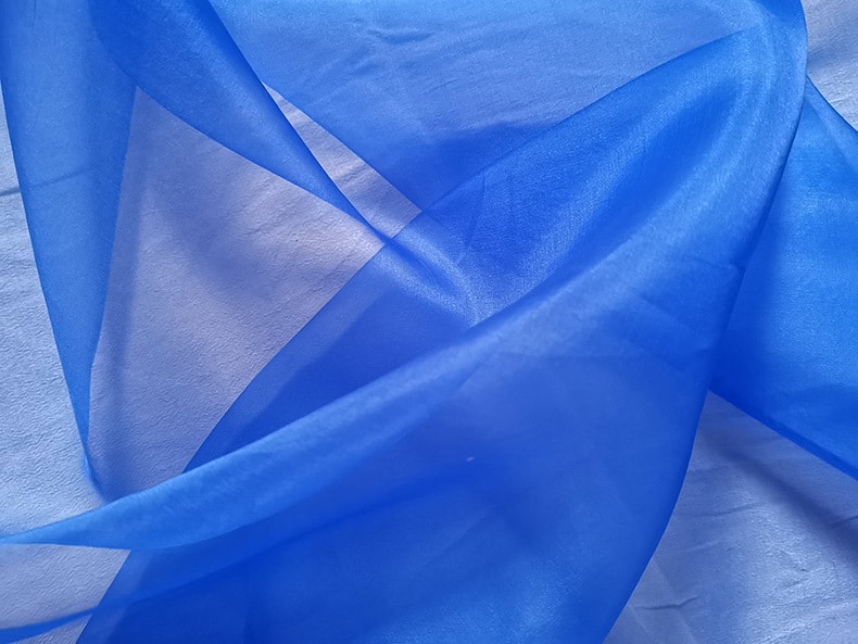 Blue Organza Silk Fabric
