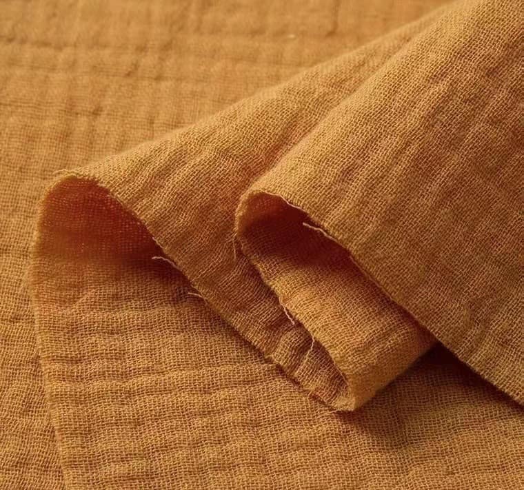Brown seersucker fabric