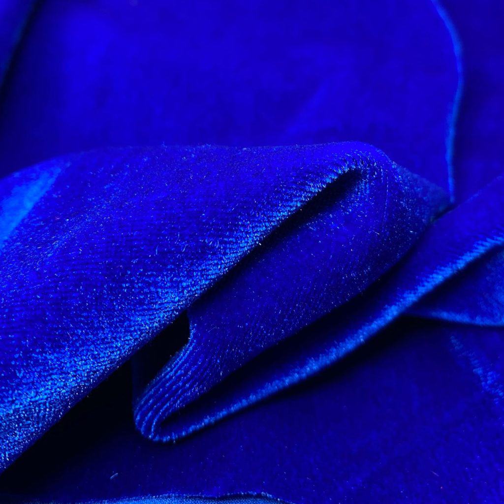 Dark Blue Velour Fabric