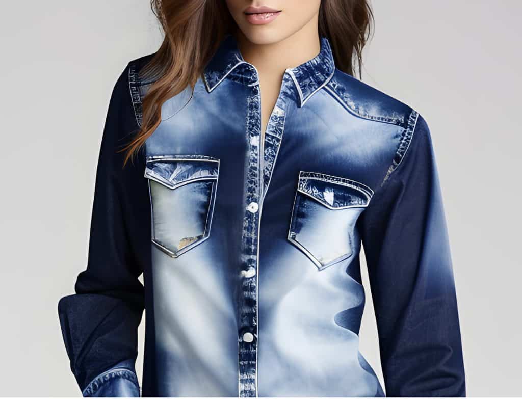 acid washed denim shirt