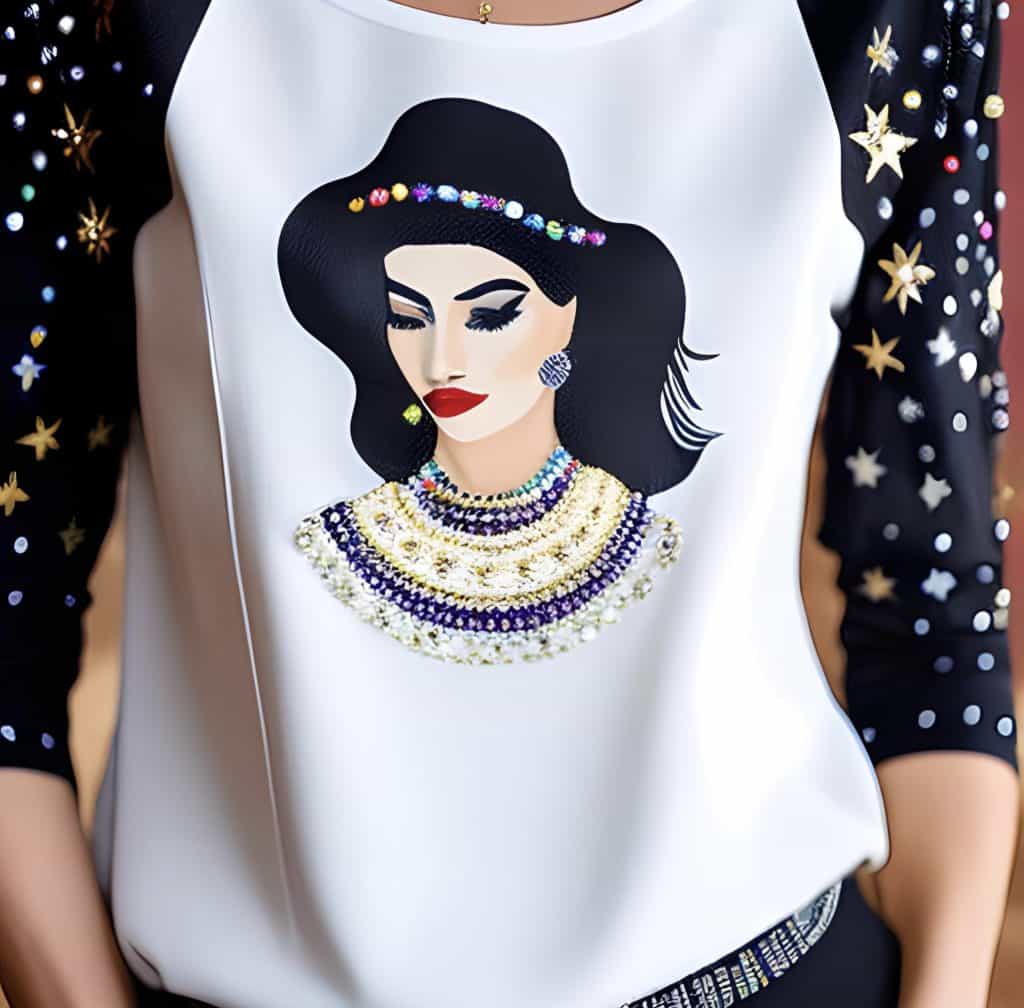 Rhinestone Illustrations -  customized t-shirt