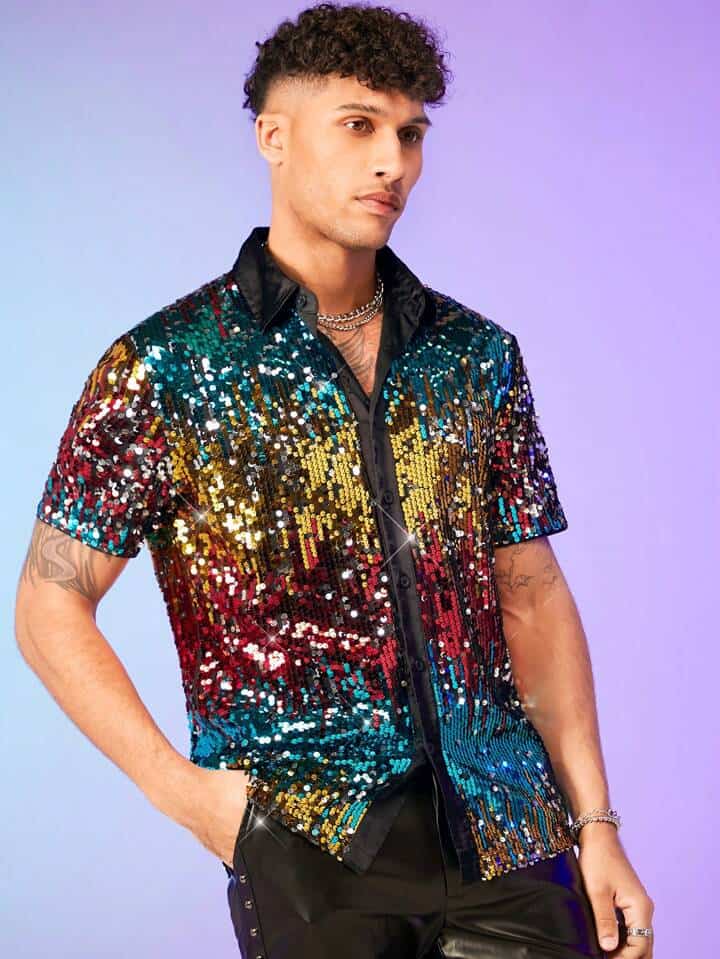 Mosaic sequined shirt