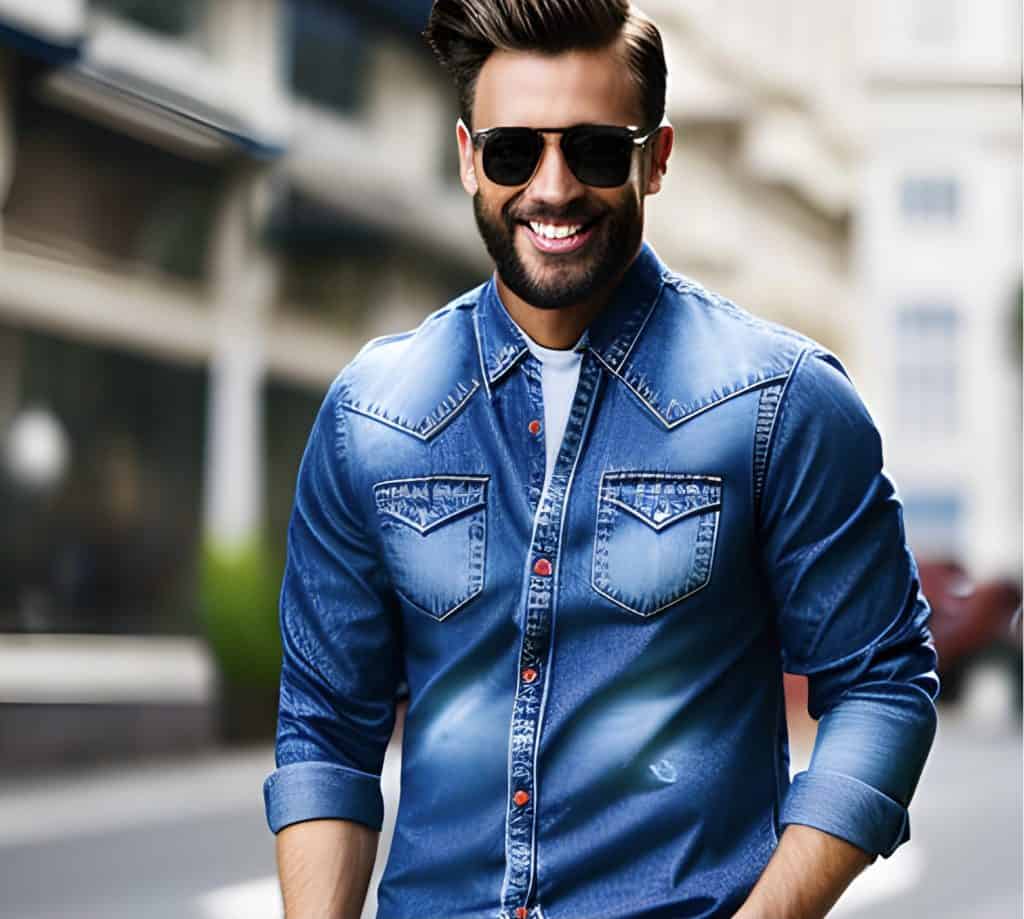 Acid washed denim shirt
