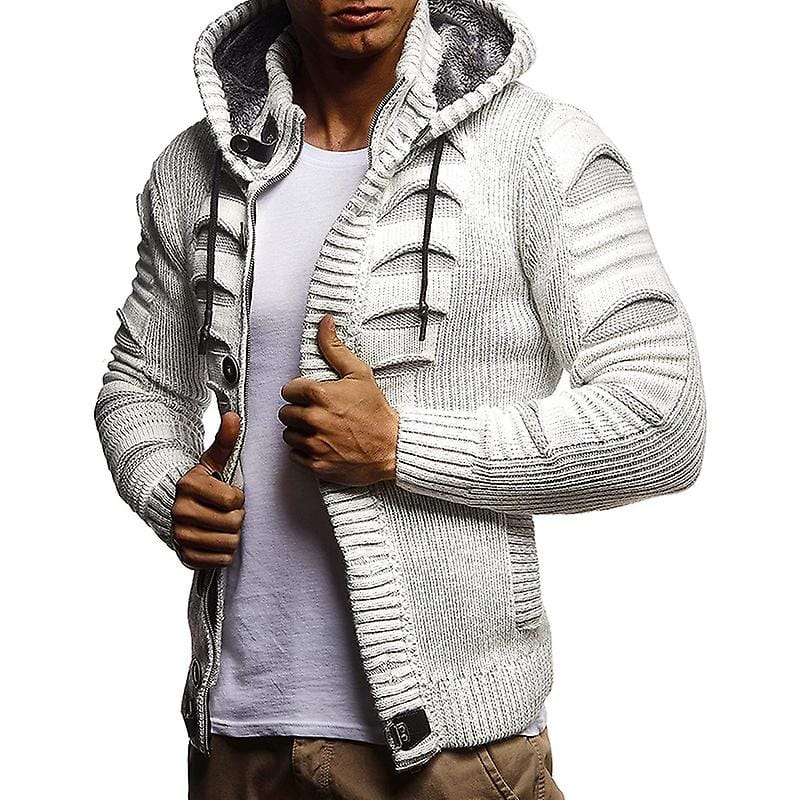 Button-Up Cardigan Sweater Hoodie - types of hoodies