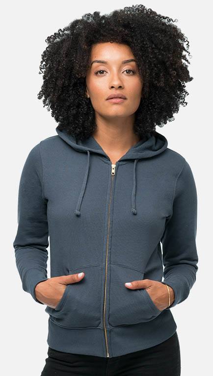 Grey Zip-up hoodies for women