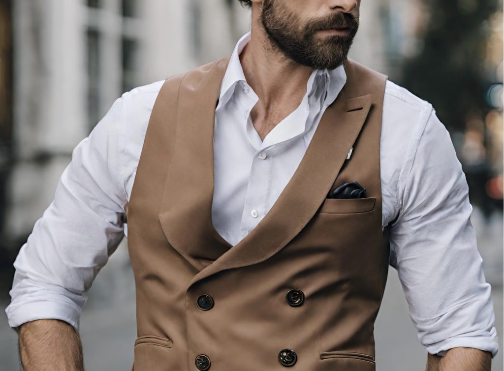 Double-breasted vests for men
