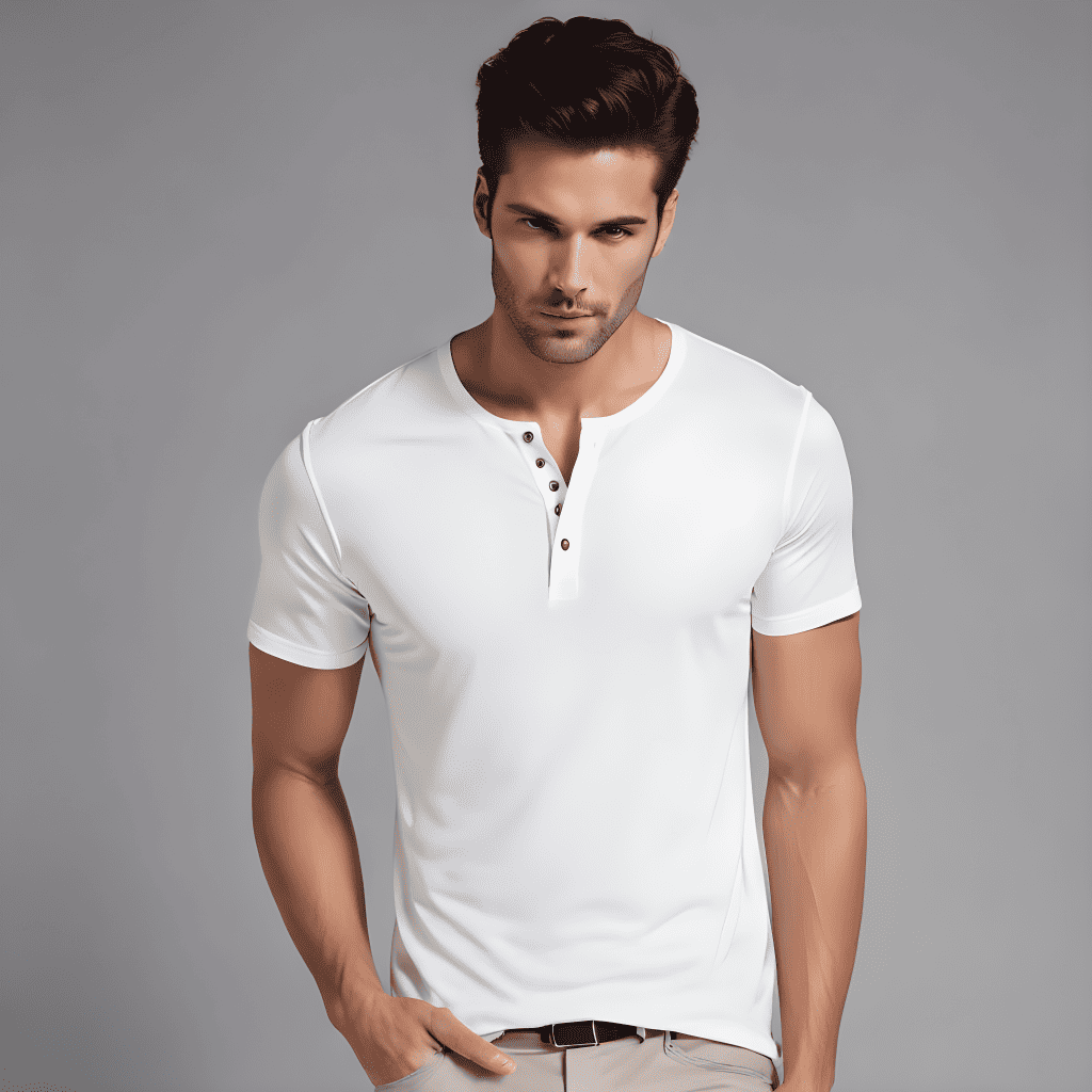 Henley Collar T-Shirt for men