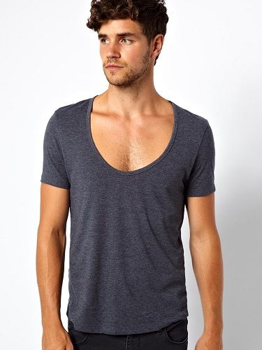 Scoop neck t shirt for men