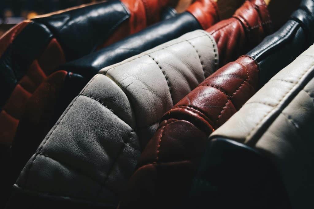 Various colour of men's quilted leather jacket