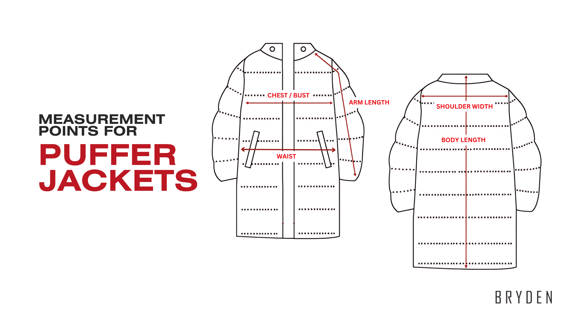 Measurement Points for Puffer Jackets
