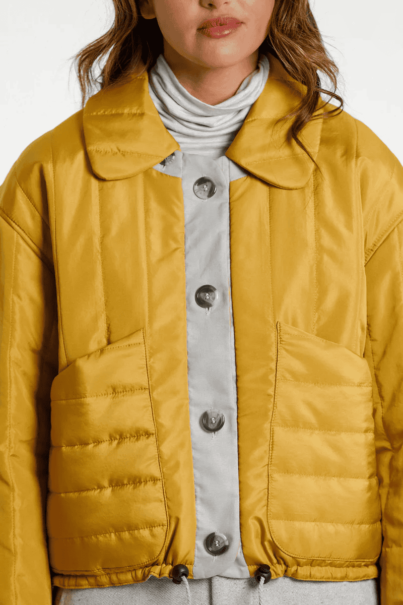 Reversible cropped puffer jacket